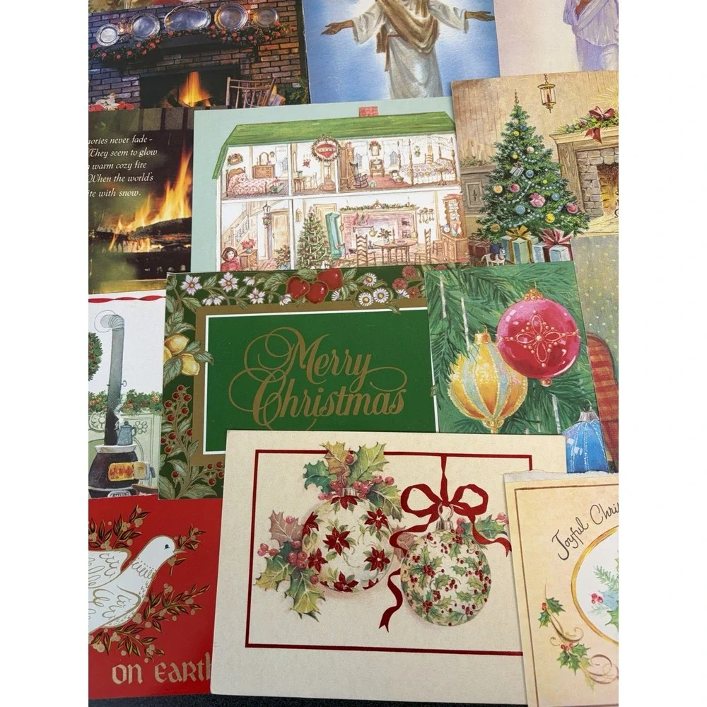 Vintage Christmas Cards Fronts ONLY Traditional Scrapbooking Decoupage Lot 50+